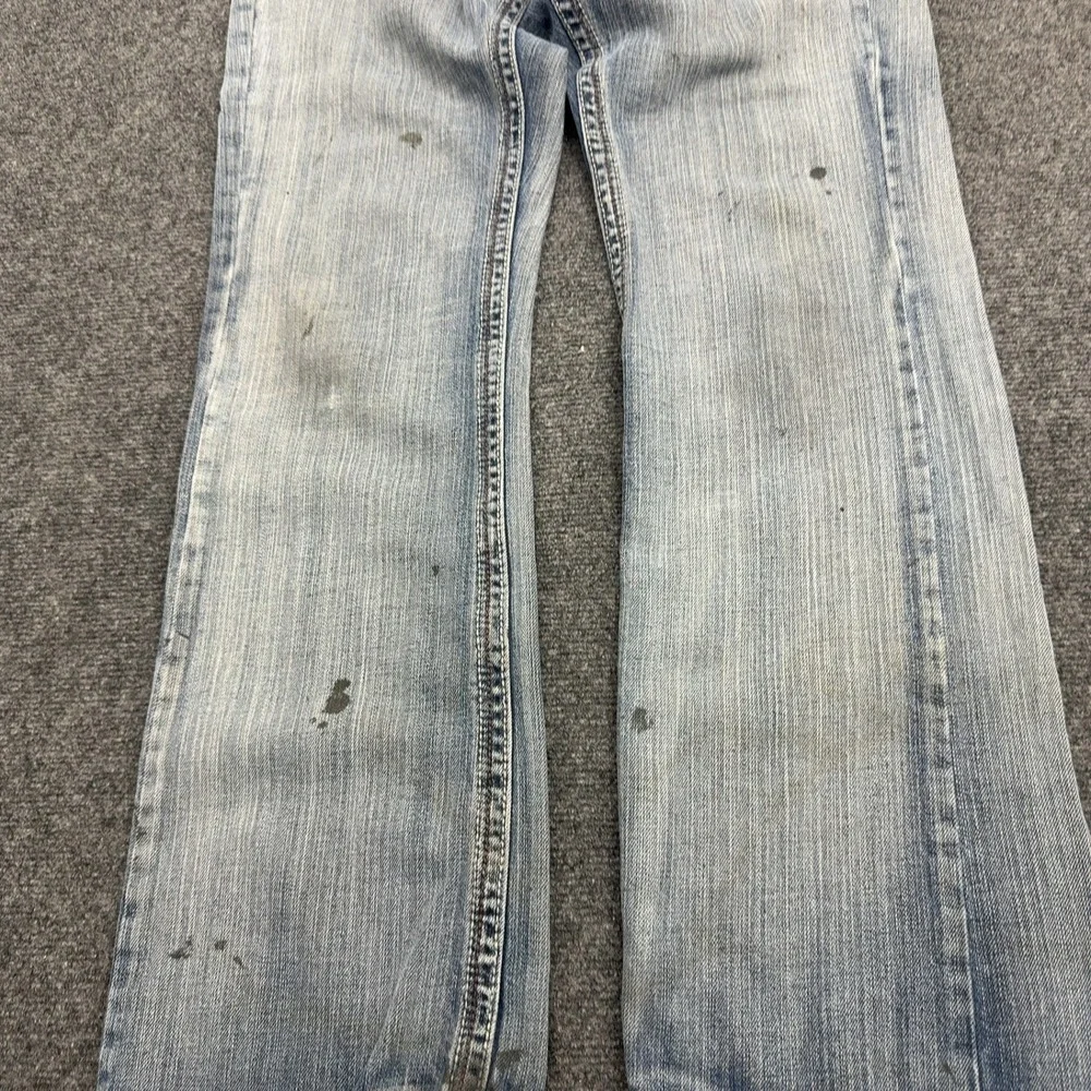 Helix Jeans Mens 32x32 Blue Denim Slim Boot Distressed Y2K Streetwear